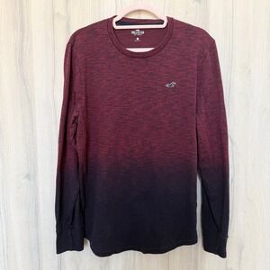 Hollister Long Sleeve Ombre Shirt Burgundy Men's Size M‎ Y2K